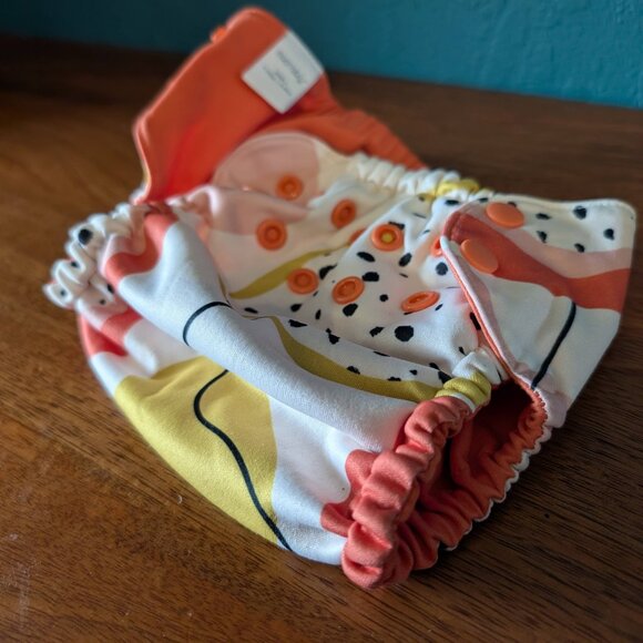 Esembly Outer Diaper Cover (Size 2) -Pink/Orange/Yellow Pattern - Picture 2 of 5